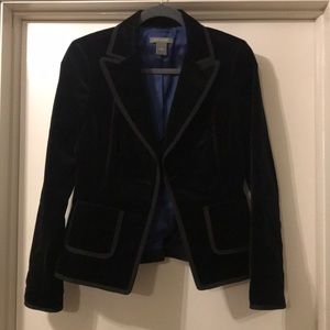 Ann Taylor Black Velvet 70s Blazer
